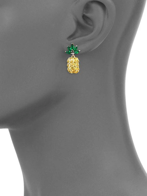 商品Eye Candy LA|Pineapple Cubic Zirconia Earrings,价格¥142,第2张图片详细描述