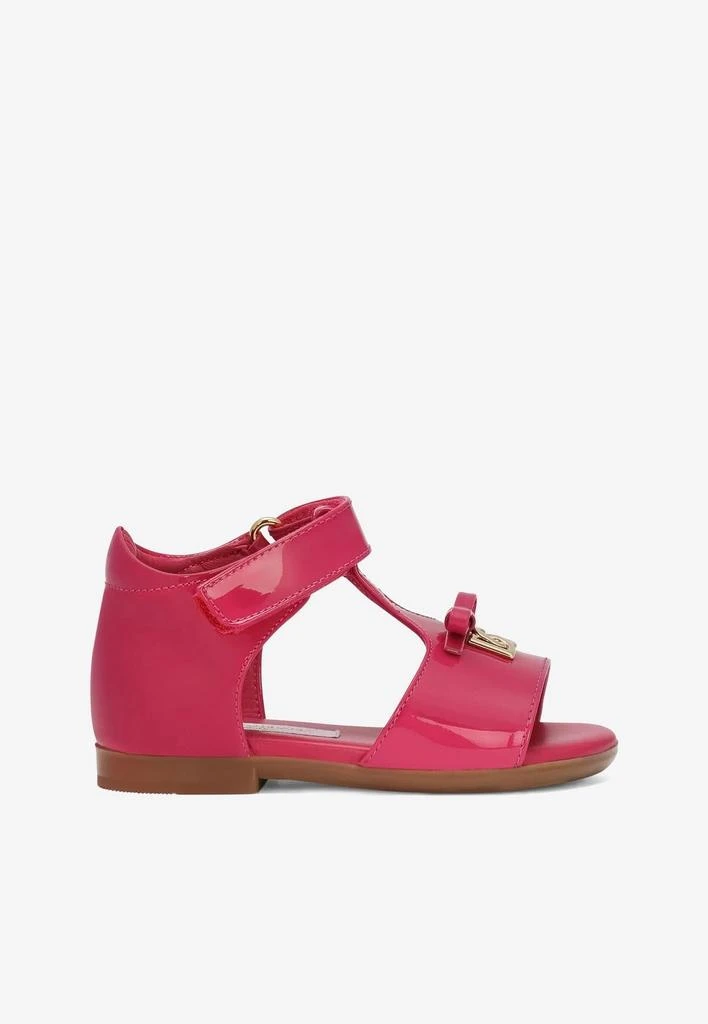 商品Dolce & Gabbana|Baby Girls DG Logo Patent Leather Sandals,价格¥2987,第1张图片