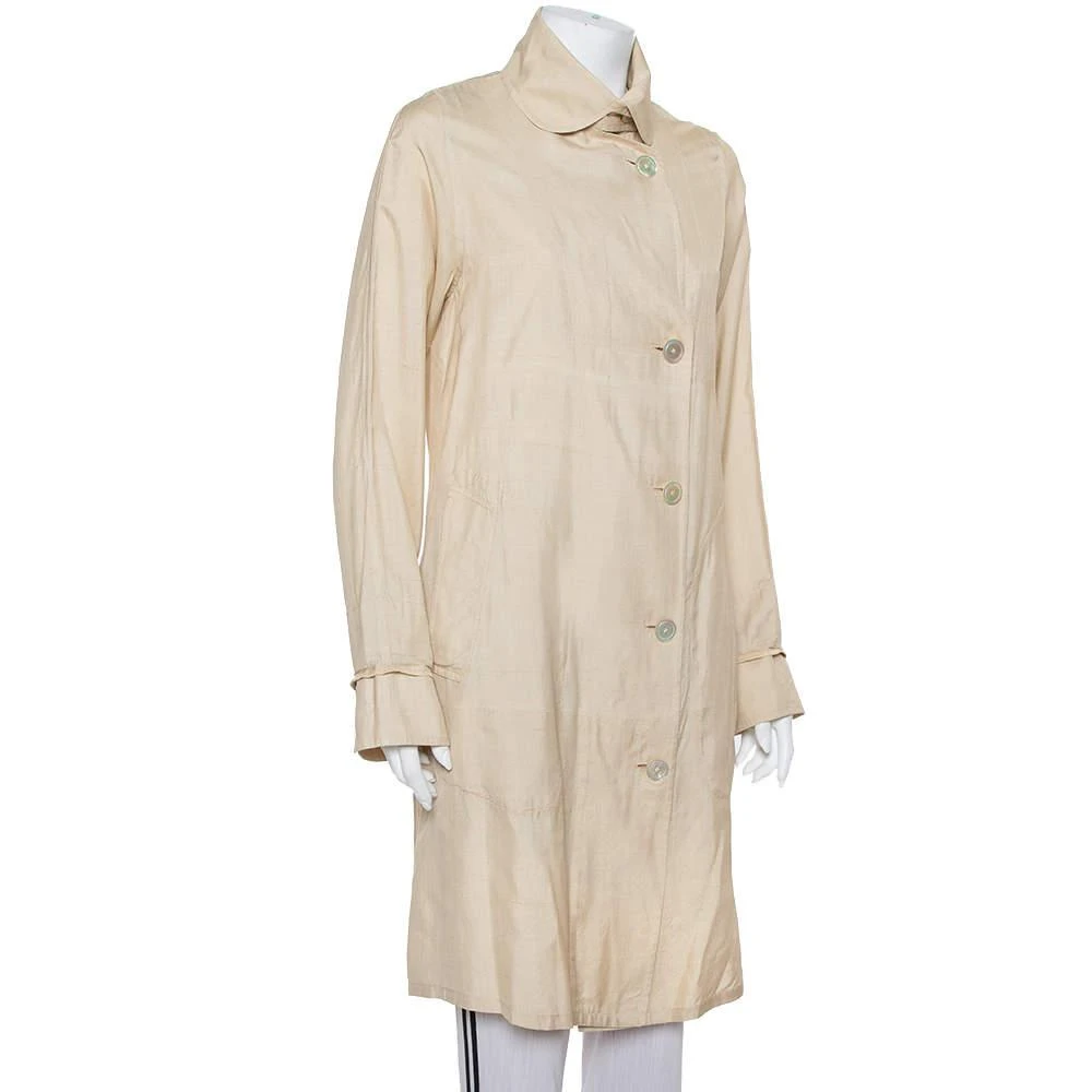 商品[二手商品] Ralph Lauren|Ralph Lauren Beige Silk Button Front Lightweight Coat S,价格¥1733,第2张图片详细描述