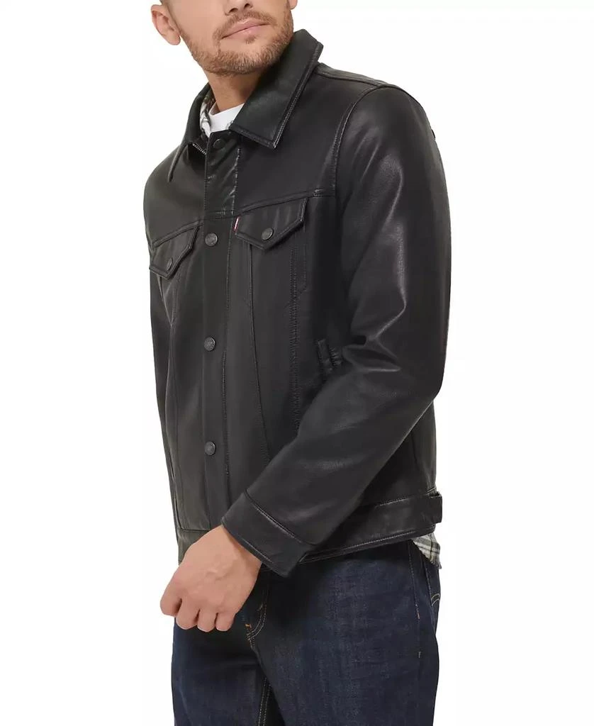 商品Levi's|Men's Faux Leather Trucker Jacket,价格¥588,第4张图片详细描述