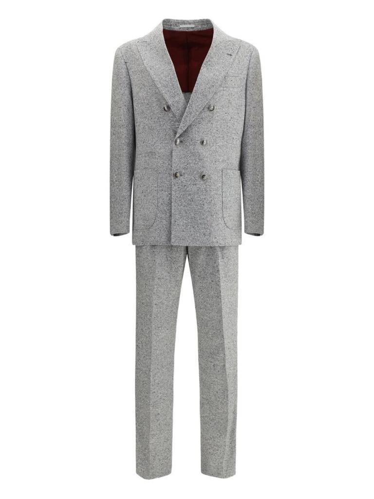 商品Brunello Cucinelli|Brunello Cucinelli Wool Blend Double-Breasted Suit,价格¥29194,第1张图片