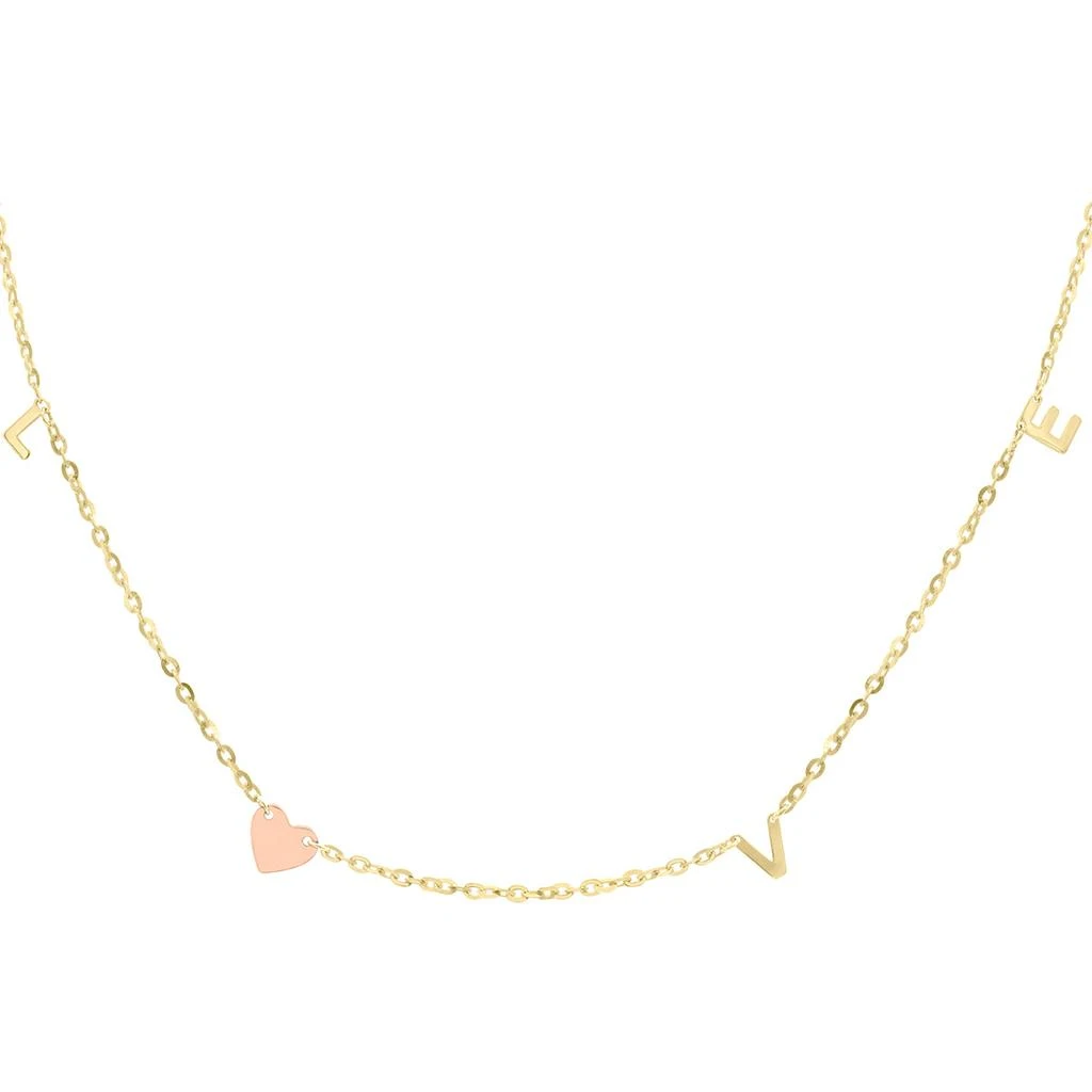 商品SSELECTS|14K Solid Yellow And  Love Necklace With Lobster Clasp,价格¥2303,第2张图片详细描述