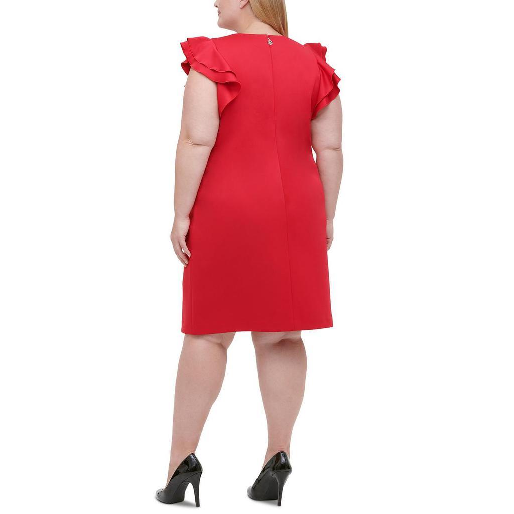商品Tommy Hilfiger|Tommy Hilfiger Womens Plus Flutter Sleeve Crewneck Sheath Dress,价格¥392,第5张图片详细描述