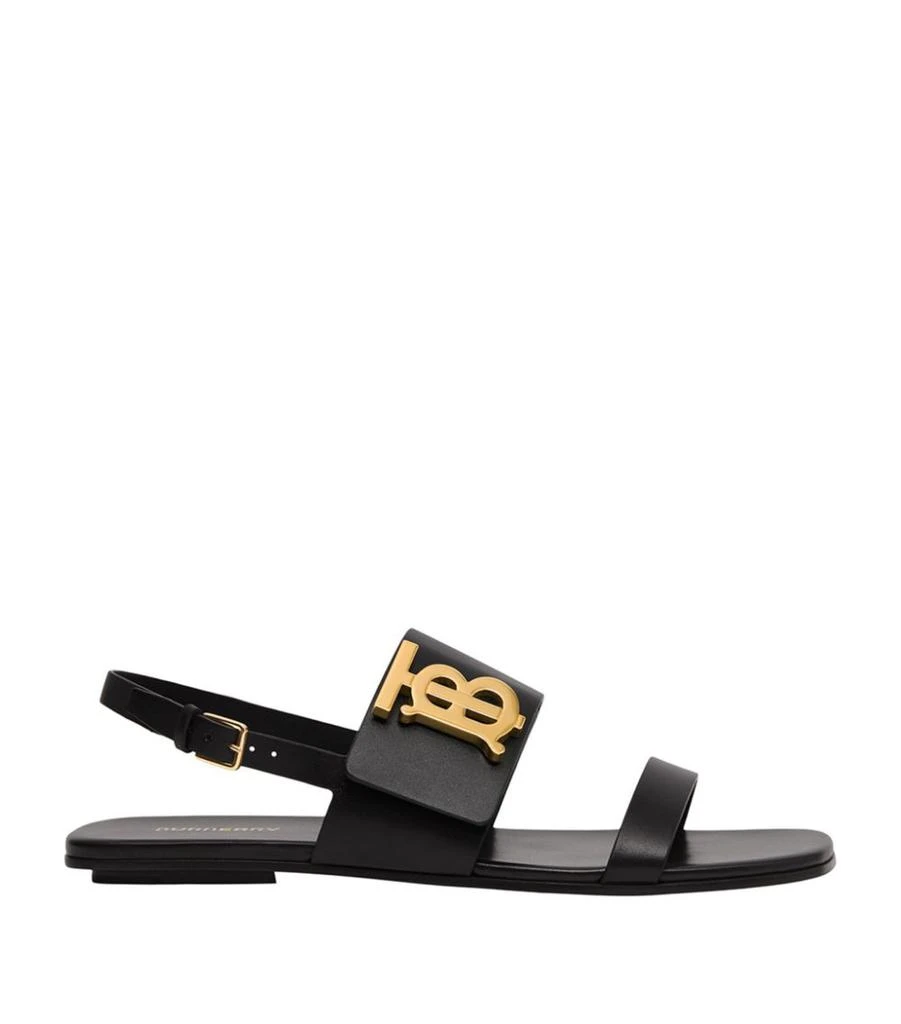 商品Burberry|Leather TB Monogram Sandals,价格¥4719,第1张图片