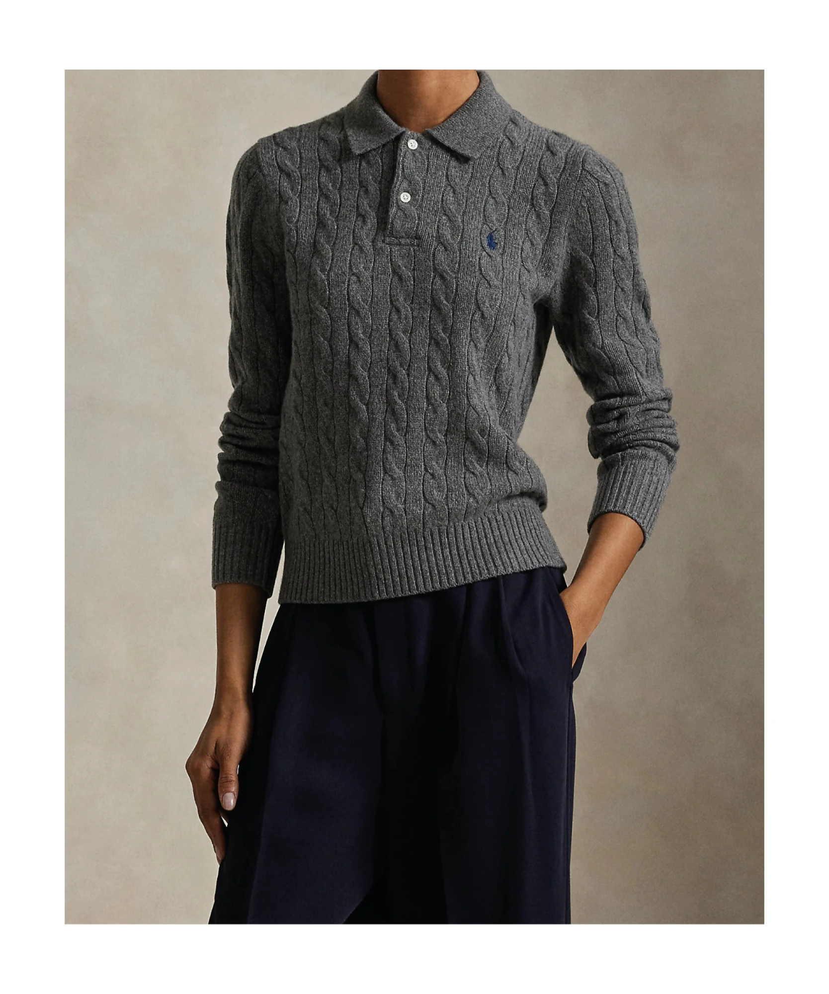 商品【商品预售7天发货】 Ralph Lauren|Ralph Lauren 女士针织衫 211972132500 灰色,价格¥1605,第3张图片详细描述