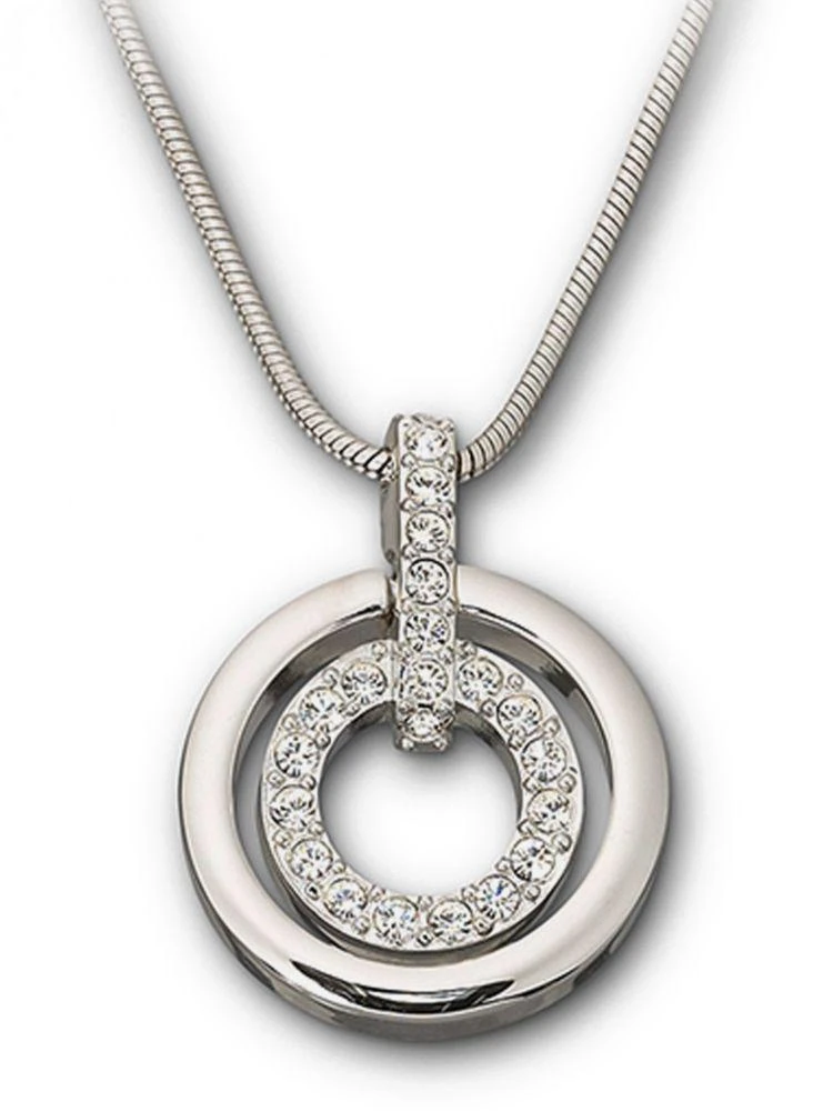 商品Swarovski|Double-Ring Crystal Pendant Necklace,价格¥169,第1张图片