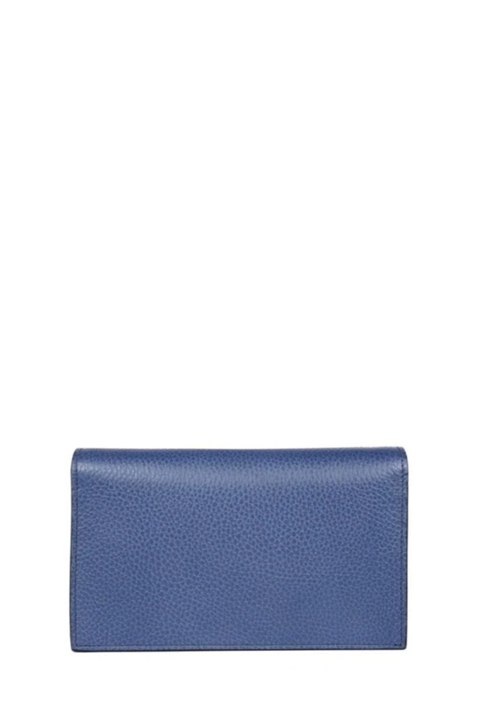 商品Gucci|Interlocking shoulder bag GG small blue leather,价格¥6794,第2张图片详细描述