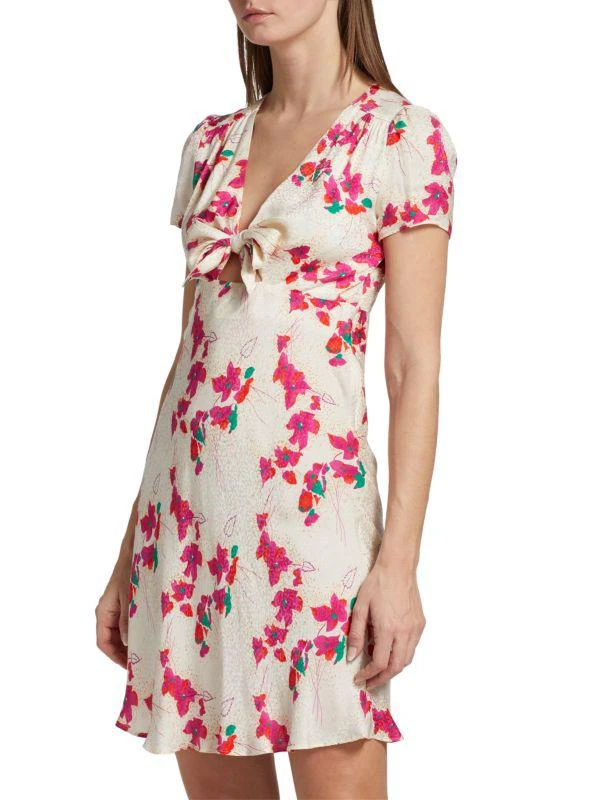 商品ba&sh|Elita Floral Jacquard Tie Front Mini Dress,价格¥758,第3张图片详细描述