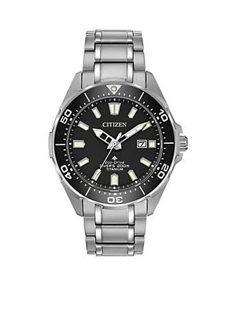 Men's Eco-Drive Promaster Diver Super Titanium Bracelet Watch商品第1张图片规格展示