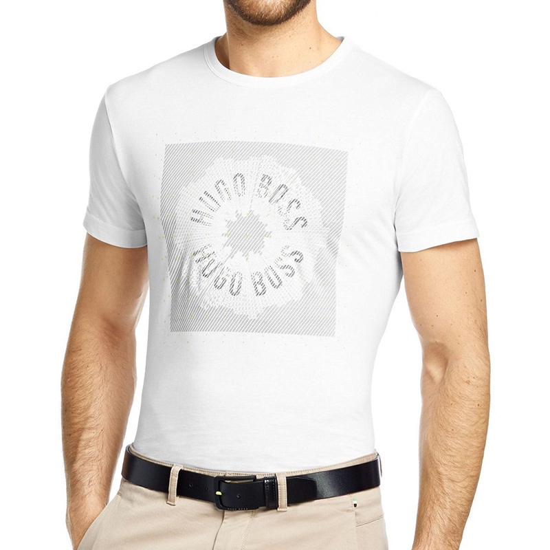 商品Hugo Boss|Hugo Boss 雨果博斯 男士白色纯棉短袖T恤  TEE2-50276337-100,价格¥509,第1张图片