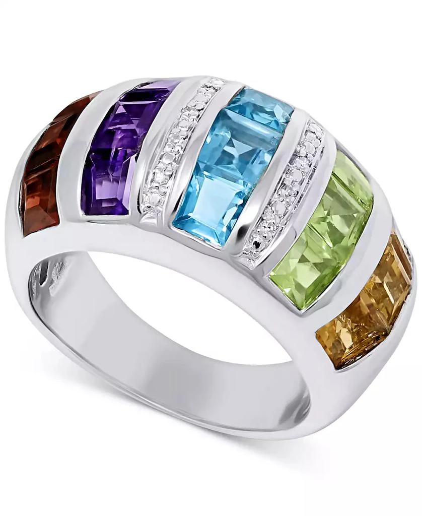 商品Macy's|Multi-Gemstone (4-3/4 ct. t.w.) & Diamond Accent Statement Ring in Sterling Silver,价格¥3805,第1张图片