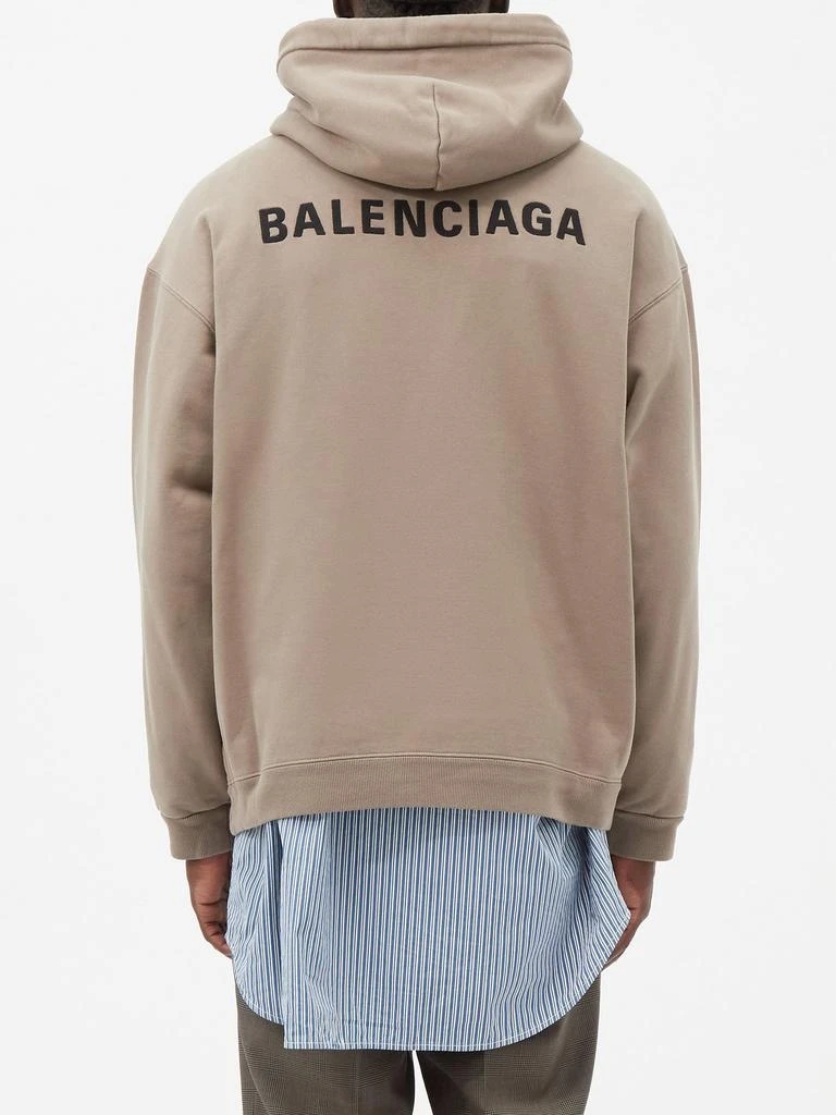 商品Balenciaga|Logo-embroidered cotton-jersey hoodie,价格¥9958,第5张图片详细描述