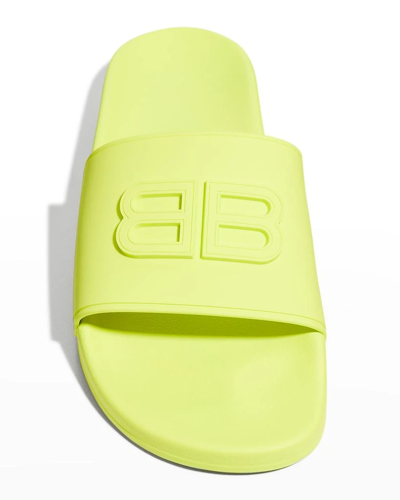 商品Balenciaga|Men's BB-Logo Tonal Pool Slides,价格¥1905,第5张图片详细描述