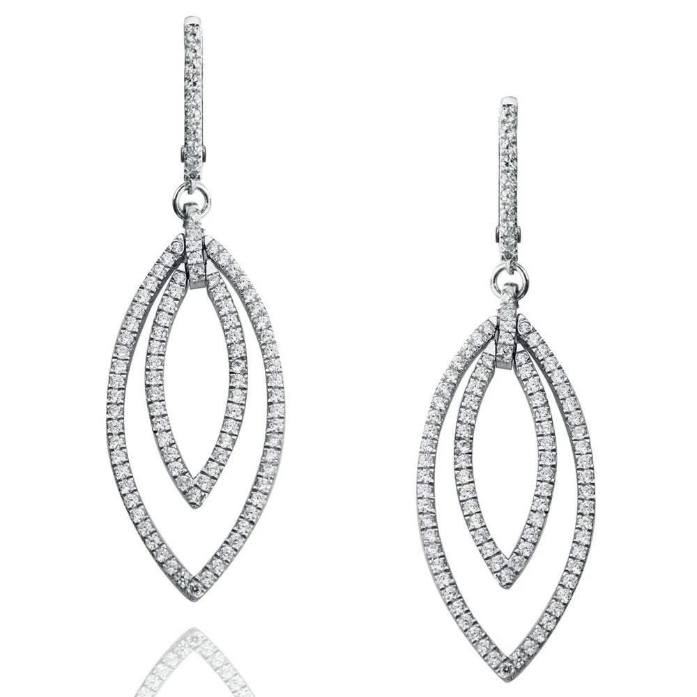 商品Suzy Levian|Suzy Levian Pave Cubic Zirconia Sterling Silver Dangling Earrings,价格¥694,第1张图片