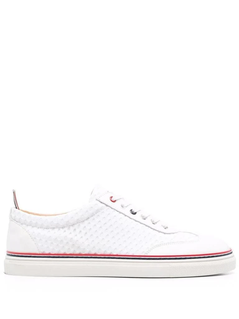 商品Thom Browne|THOM BROWNE RWB-stripe low-top sneakers,价格¥2215,第1张图片