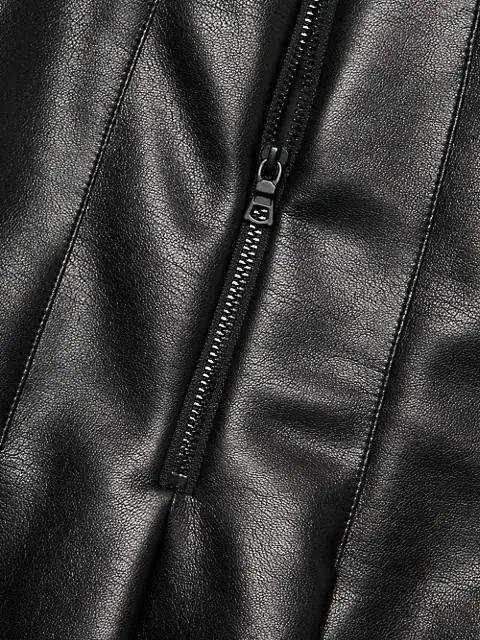 Carter Faux Leather Pleated Miniskirt商品第7张图片规格展示