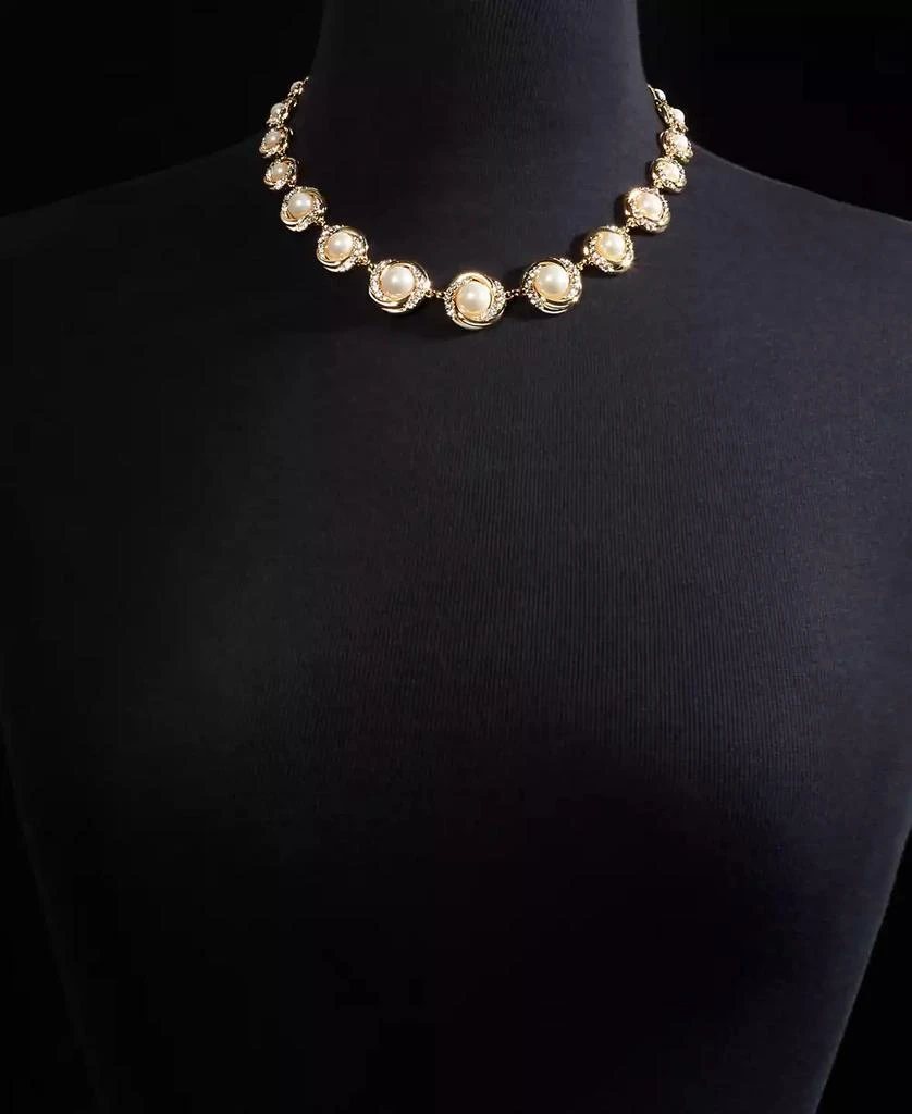 商品Charter Club|Gold-Tone Pavé & Imitation Pearl All-Around Collar Necklace, 17"+ 2" extender, Created for Macy's,价格¥151,第2张图片详细描述