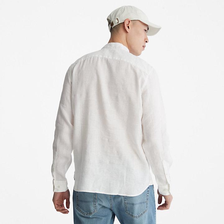 Mill River Linen Shirt for Men in White商品第2张图片规格展示