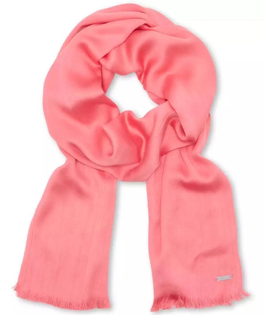 商品Calvin Klein|Women's Solid Satin-Feel Pashmina Scarf,价格¥136,第1张图片
