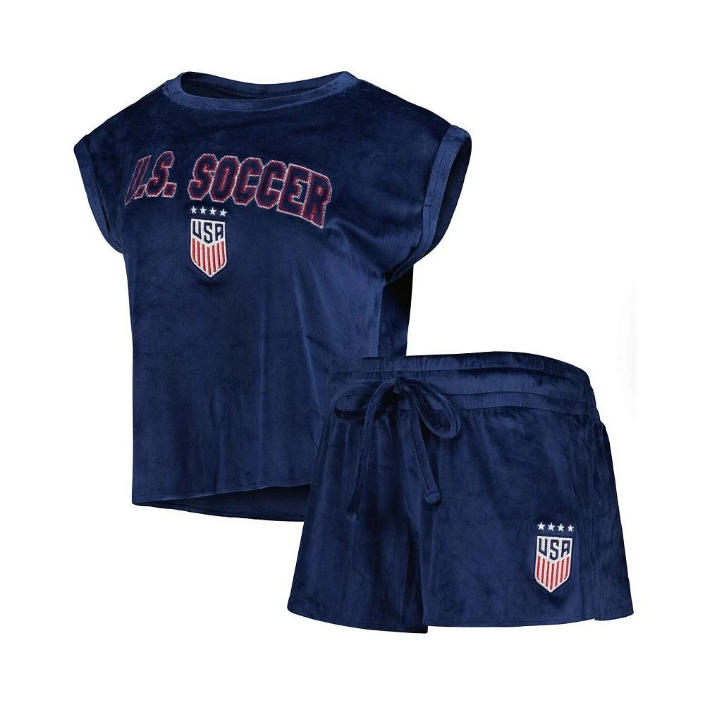 商品Concepts Sport|Women's Navy USWNT Intermission T-shirt and Shorts Sleep Set,价格¥307,第1张图片