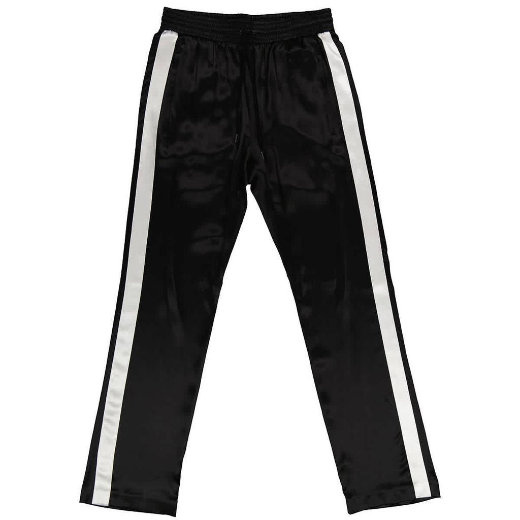 商品Burberry|Ladies Black Side-stripe Straight Silk-satin Trousers,价格¥4050,第1张图片