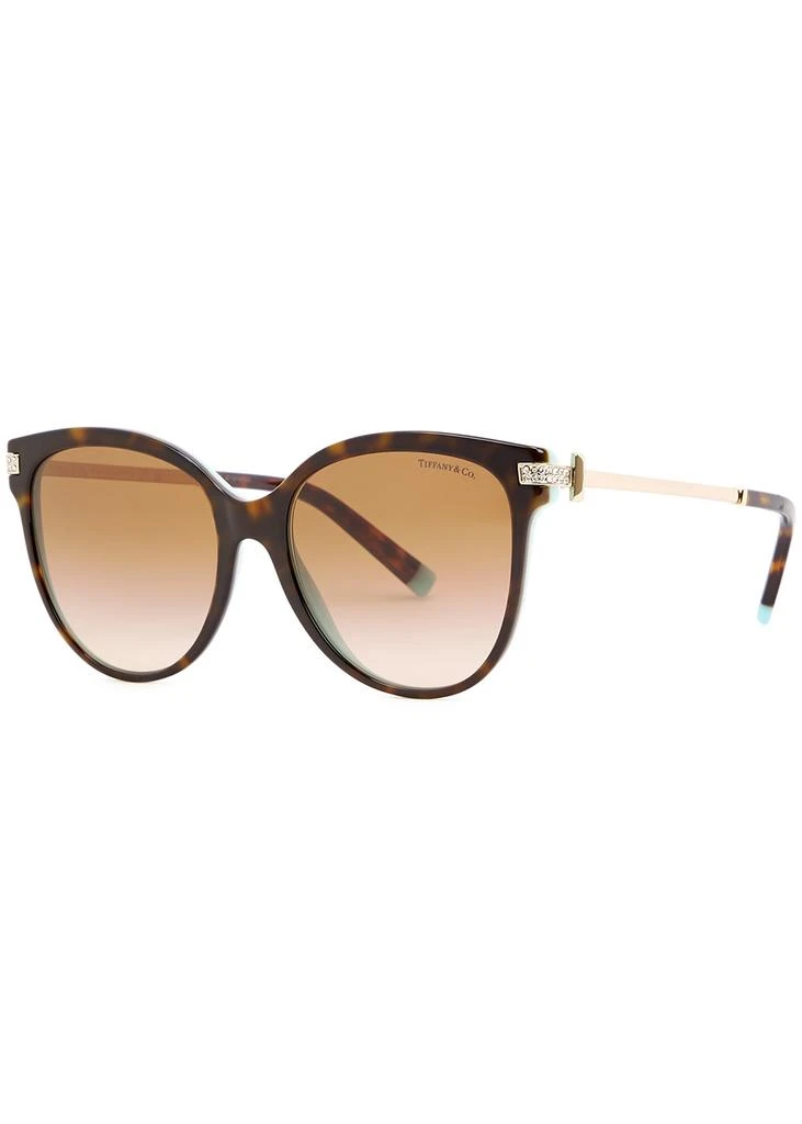 商品Tiffany & Co.|Tortoiseshell oval-frame sunglasses,价格¥3171,第1张图片