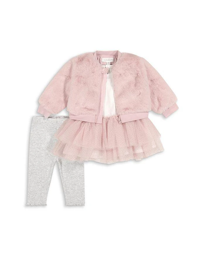 商品Miniclasix|Girls' Faux Fur Jacket, Tutu Top & Leggings Set - Baby,价格¥550,第1张图片