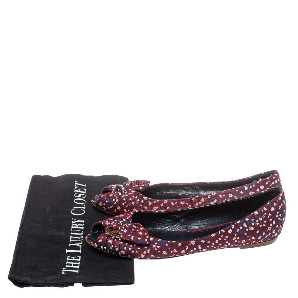 Louis Vuitton Multicolor Print Fabric Catania Floral Peep Toe Flats Size39.5 商品