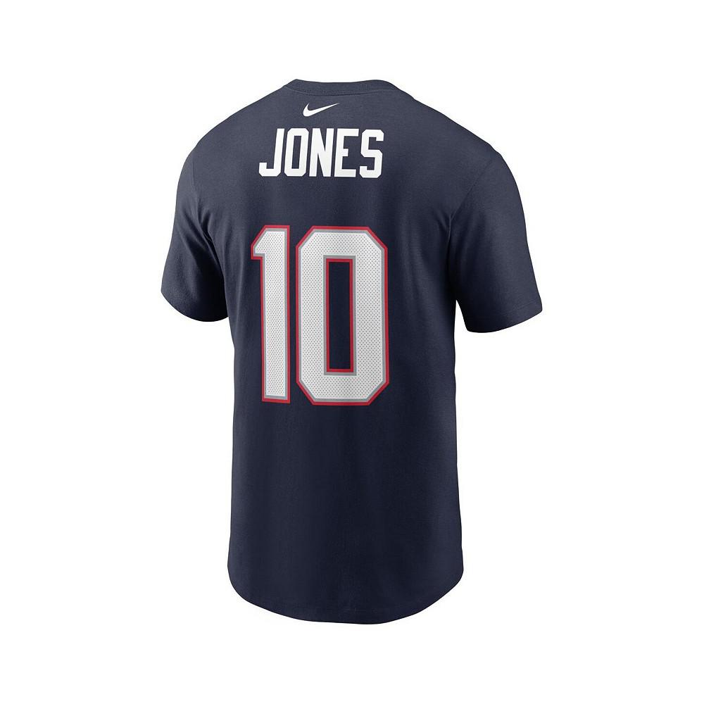 Men's Mac Jones Navy New England Patriots 2021 NFL Draft First Round Pick Player Name & Number T-shirt商品第4张图片规格展示