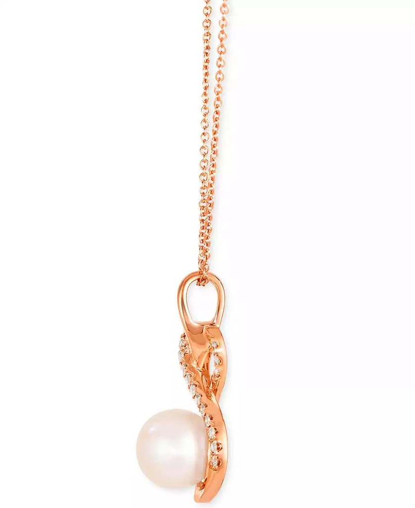 商品Le Vian|Pink Freshwater Pearl (8mm) & Nude Diamond (1/10 ct. t.w.) Swirl Adjustable 20" Pendant Necklace in 14k Rose Gold,价格¥8451,第2张图片详细描述