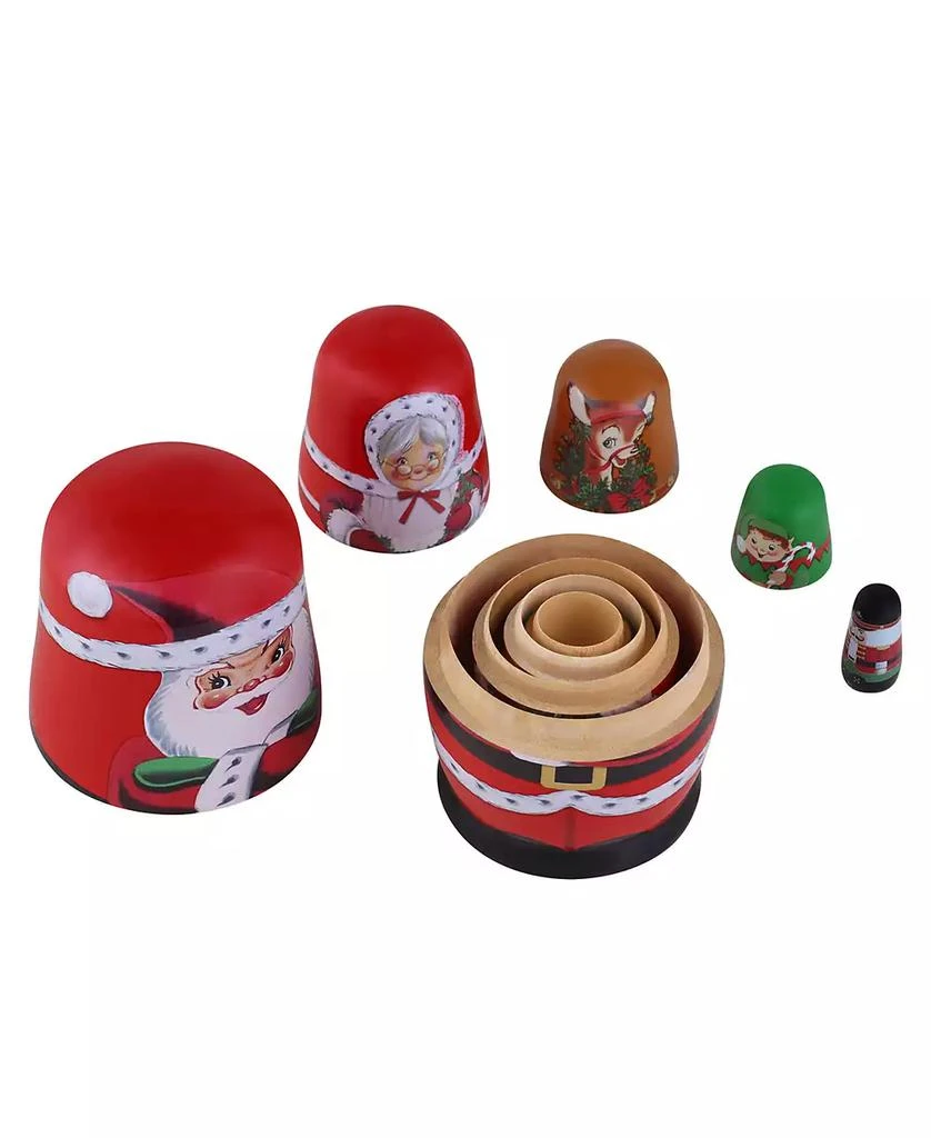 商品Mr. Christmas|Santa and North Pole Pals Nesting Wooden Christmas Figurines, Set of 5,价格¥258,第4张图片详细描述
