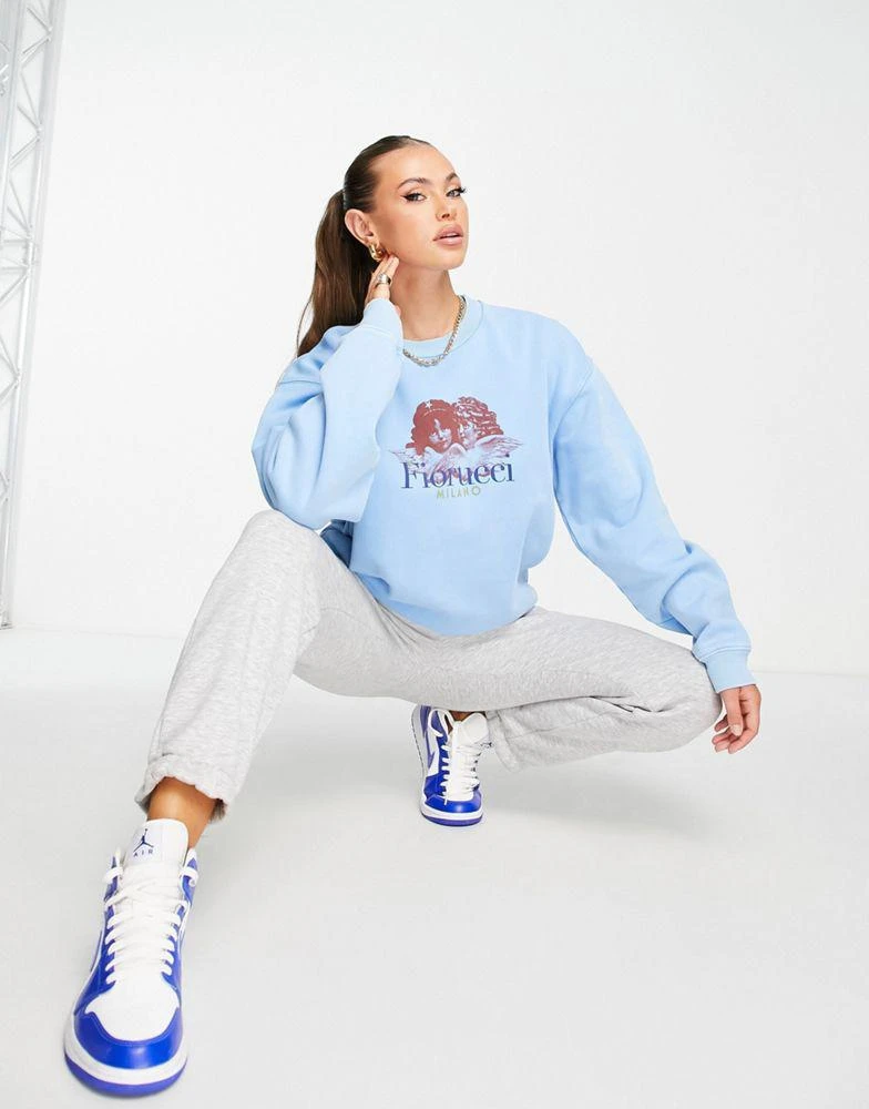 商品Fiorucci|Fiorucci milano angels boxy sweatshirt in blue,价格¥703,第4张图片详细描述