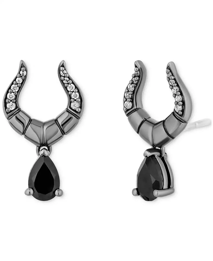 商品Disney Enchanted Vault|Onyx and Diamond (1/10 ct. t.w.) Maleficent Earrings in Black Rhodium-Plated Sterling Silver,价格¥1492,第3张图片详细描述