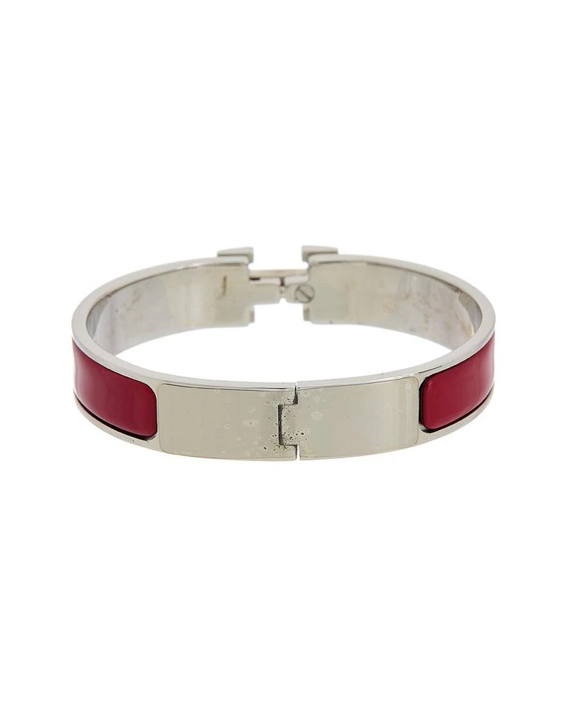 商品[二手商品] Hermes|Hermes Palladium Printed Enamel Clic Clac H Bangle (Authentic Pre-Owned),价格¥4360,第1张图片