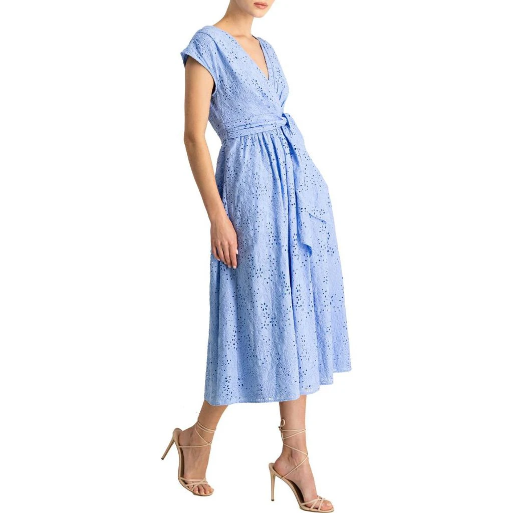 商品Monique Lhuillier|ML Monique Lhuillier Womens Eyelet Pleated Midi Dress,价格¥1213,第1张图片