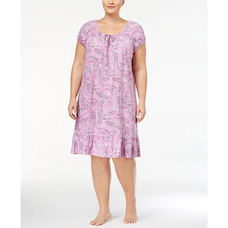 商品Ralph Lauren|Plus Size Printed Cotton Knit Nightgown,价格¥280,第1张图片
