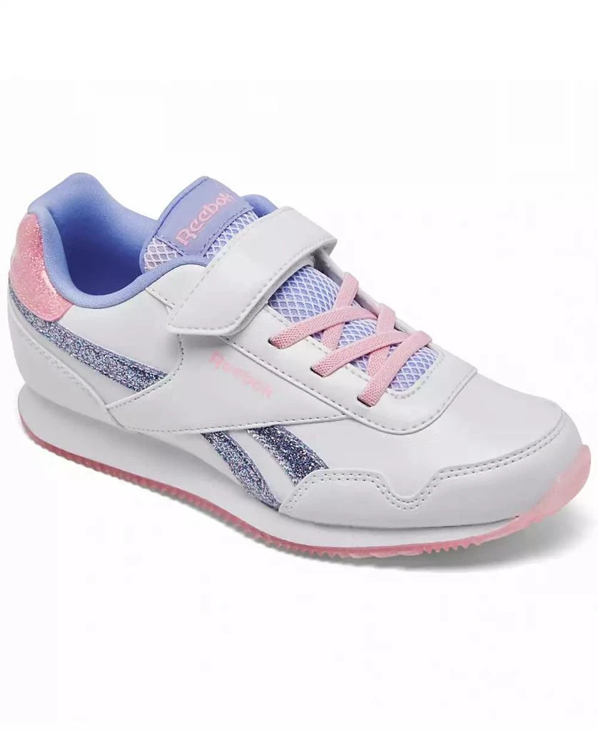 商品Reebok|Little Girls Royal Classic Leather Jog 3.0 Fastening Strap Casual Sneakers from Finish Line,价格¥336,第1张图片