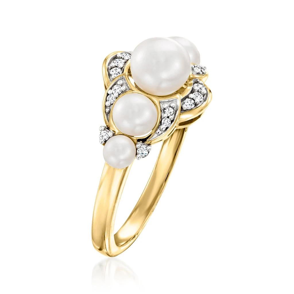 商品Ross-Simons|Ross-Simons 3-6mm Cultured Pearl and . Diamond Ring in 14kt Yellow Gold,价格¥2490,第3张图片详细描述