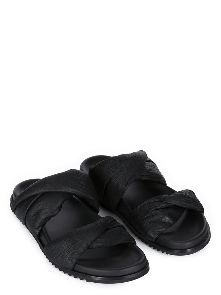 商品Rick Owens|Twisted Granola Sandals In Blistered Black Lamb Leather,价格¥7670,第2张图片详细描述