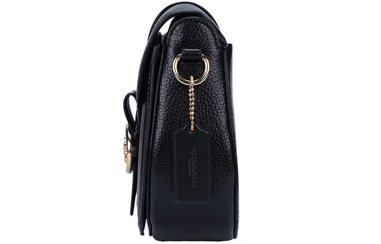 商品[国内直发] Coach|蔻驰 Georgie 21 马车扣可拆卸肩带 皮革 酒神包腋下包马鞍包单肩斜挎包 小号 女款 黑色,价格¥1592,第4张图片详细描述
