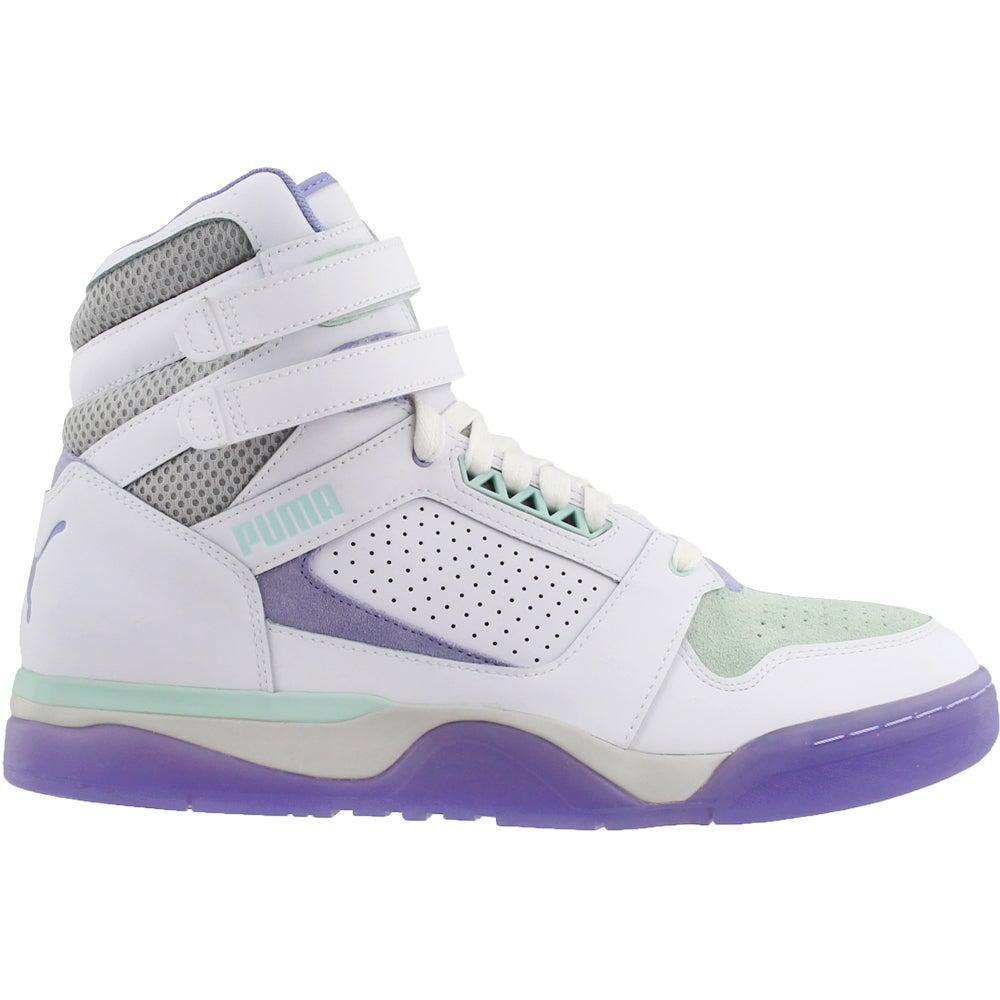 商品Puma|Palace Guard Mid Easter 耐磨防滑中帮篮球鞋 白紫 370595-01,价格¥244,第3张图片详细描述