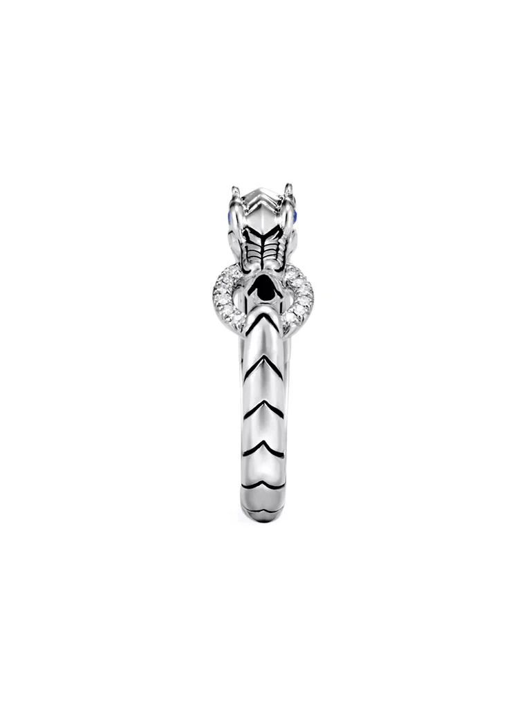 商品John Hardy|Naga Dragon Sterling Silver, Diamond Pavé & Blue Sapphire Dragon Head Ring,价格¥4122,第3张图片详细描述