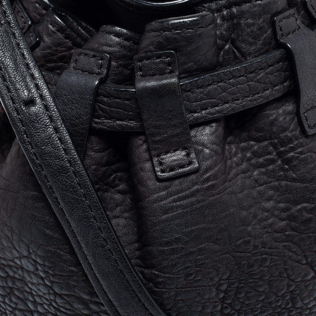 Alexander Wang Black Textured Leather Diego Bucket Bag商品第5张图片规格展示