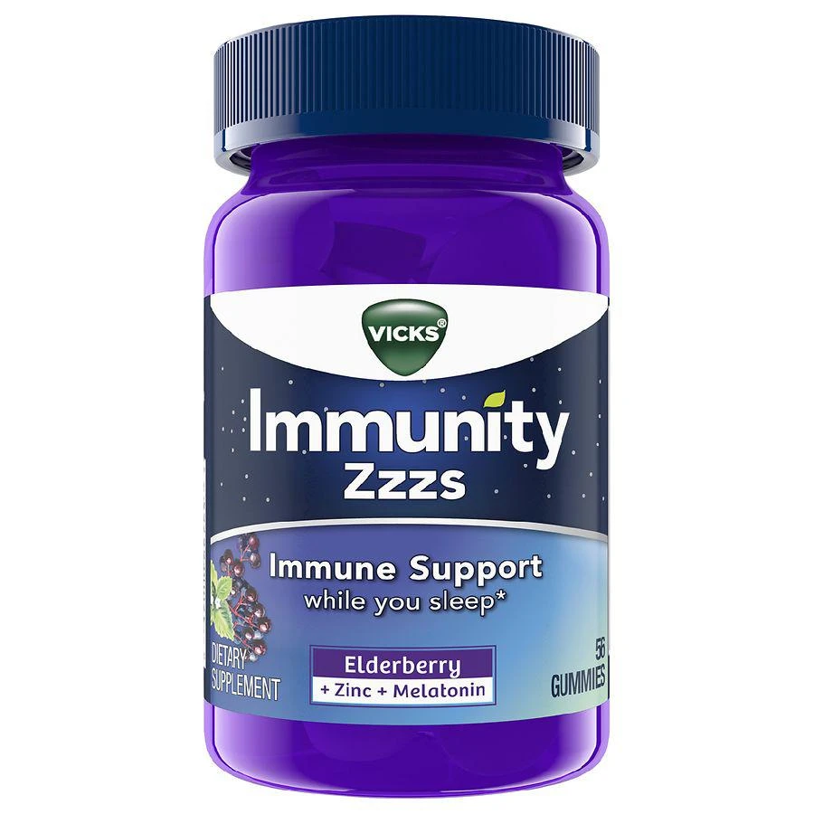 商品Vicks|Zzzs Immune Support Gummies Elderberry,价格¥164,第1张图片