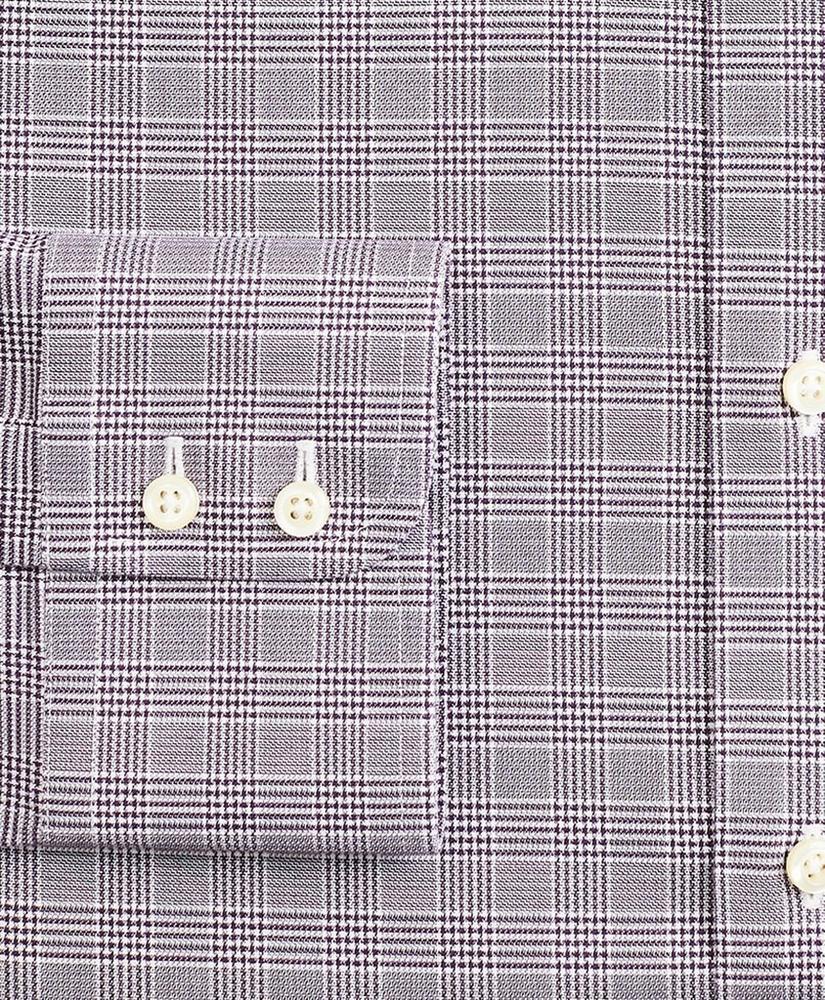 Stretch Regent Regular-Fit Dress Shirt, Non-Iron Royal Oxford English Collar Glen Plaid商品第3张图片规格展示