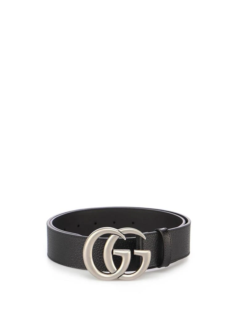 商品Gucci|Gucci `Gg` Leather Belt With Double G Buckle W.40,价格¥2737,第1张图片