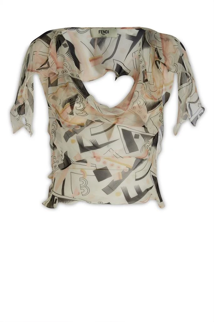 商品Fendi|Fendi Geometric Motif Printed Chiffon Top,价格¥4416,第1张图片