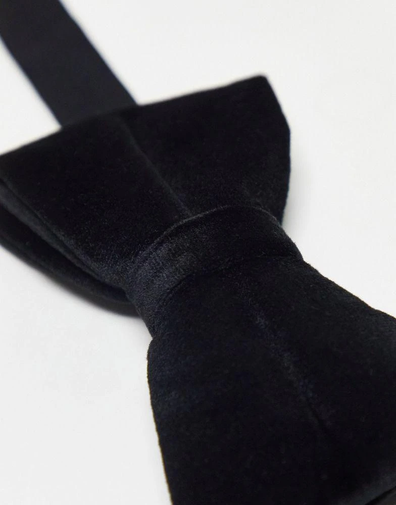 商品ASOS|ASOS DESIGN velvet bow tie in black,价格¥99,第2张图片详细描述