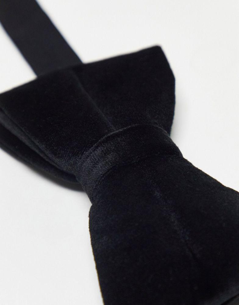 商品ASOS|ASOS DESIGN velvet bow tie in black,价格¥88,第4张图片详细描述