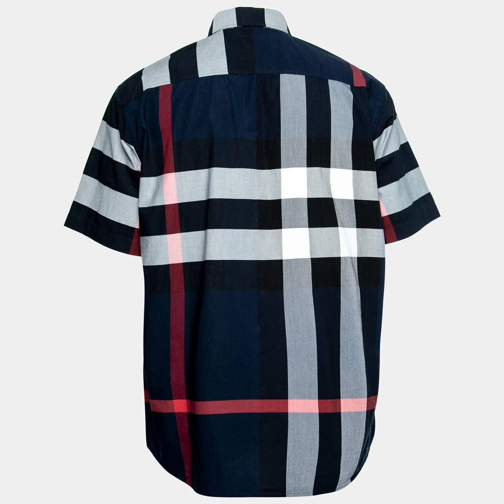 商品[二手商品] Burberry|Burberry Navy Blue Checked Cotton Short Sleeve Shirt XXL,价格¥1086,第2张图片详细描述